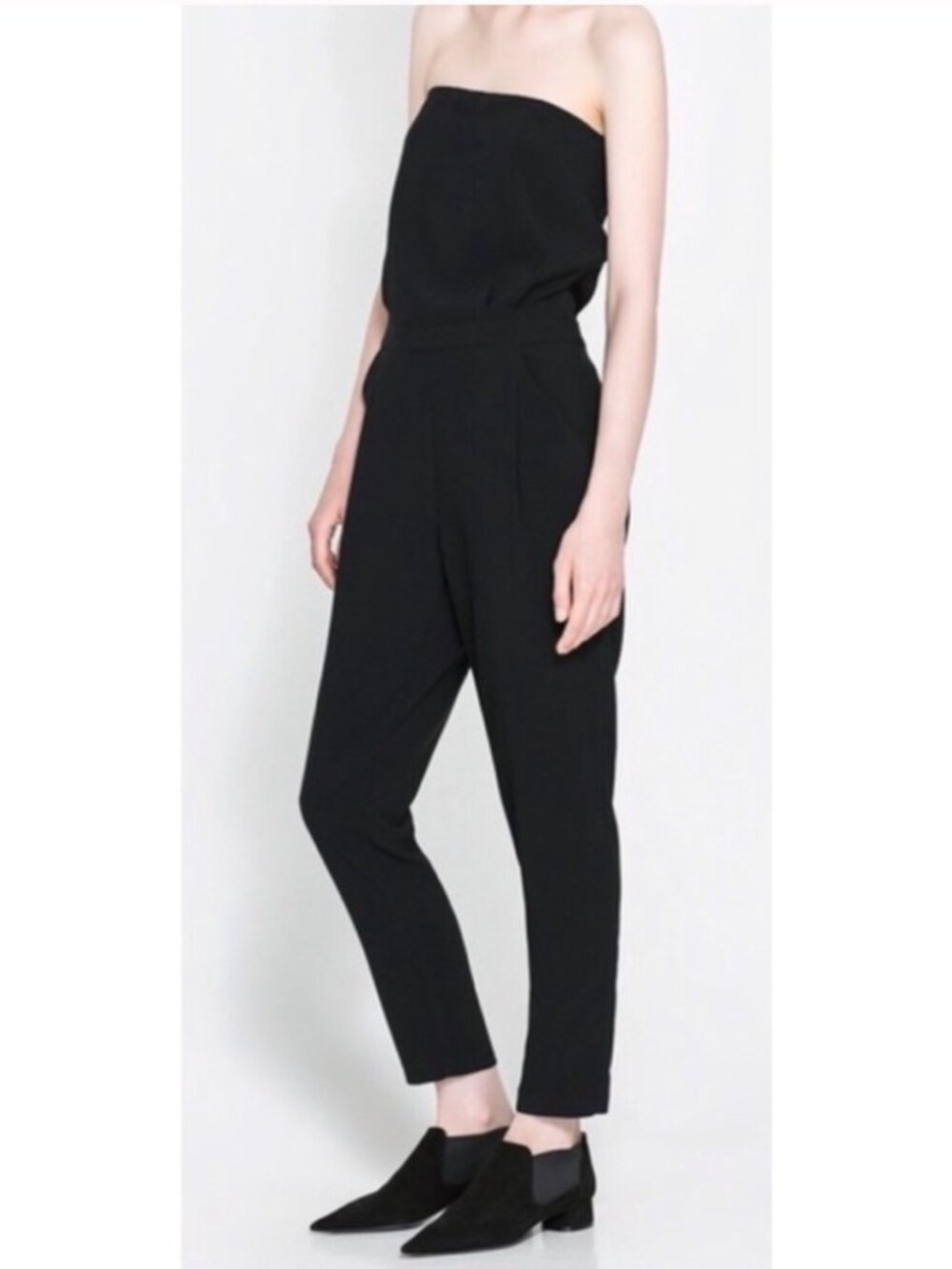 Zara Trafaluc Strapless Pantsuit in Black